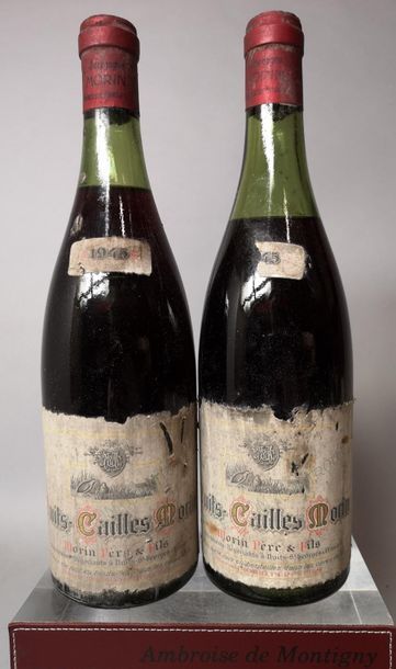 null 2 bouteilles NUITS "CAILLES" - MORIN P&F 1945

Etiquettes tachées et griffées,...