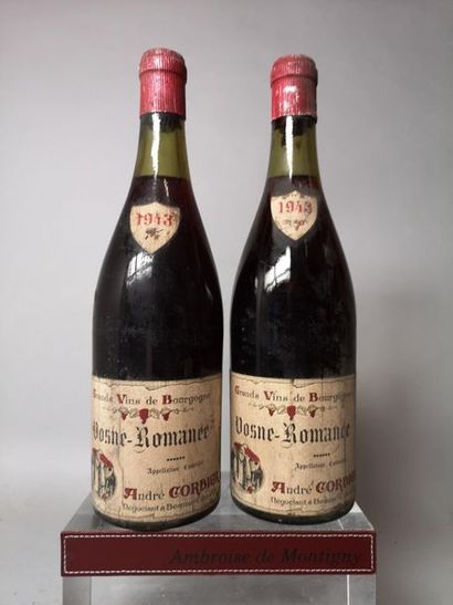 null 2 bouteilles VOSNE ROMANEE - Domaine André CORDIER 1943


Etiquettes légèrement...