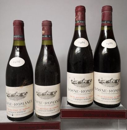 null 4 bouteilles VOSNE ROMANEE - Charles NOELLAT 1986 


Etiquette légèrement tachée,...