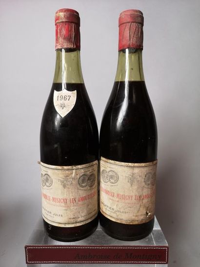 null 2 bouteilles CHAMBOLLE MUSIGNY 1er cru "Les Amoureuses" - JULES GROFFIER 1967...