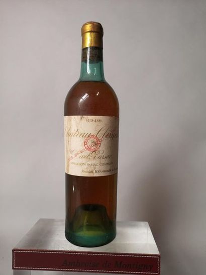 null 1 bouteille CHÂTEAU CLIMENS - 1er Cc Barsac 1942 


Etiquette légèrement tachée,...