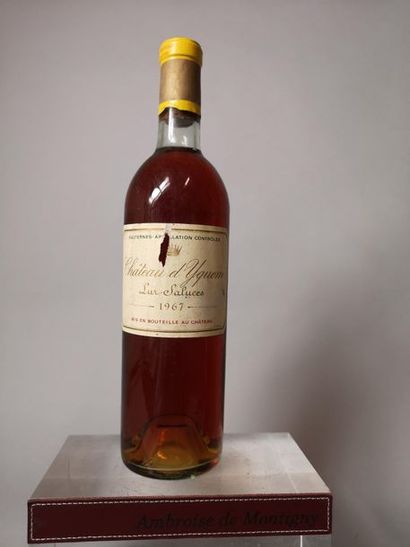 null 1 bouteille CHÂTEAU D'YQUEM - 1er cru supérieur Sauternes 1967 


Etiquette...