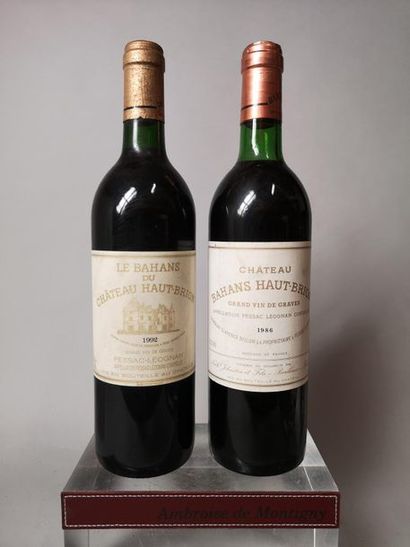 null 2 bouteilles BAHANS DE HAUT BRION Millèsimes 1986 et 1990

Etiquettes légèrement...