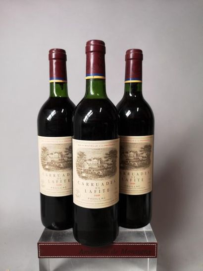 null 3 bouteilles CARRUADES de CHÂTEAU LAFITE - Pauillac 1991 


1 légèrement ba...