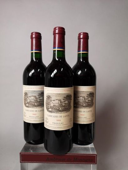 null 3 bouteilles CARRUADES de CHÂTEAU LAFITE - Pauillac 1993