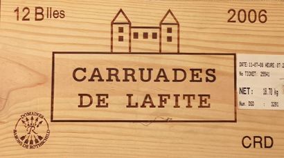 null 12 bouteilles de CARRUADES DE LAFITE - Pauillac 2006 


CAISSE BOIS D'ORIGI...