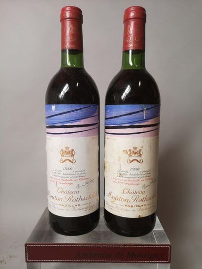 null 2 bouteilles CHÂTEAU MOUTON ROTHSCHILD - 1er Gcc Pauillac 1980 


Etiquettes...