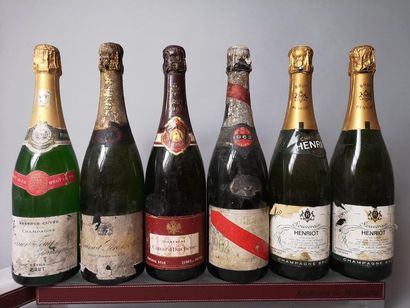 null 6 bouteilles CHAMPAGNES DIVERS : 


1 PERRIER JOUÊT "Reserve Cuvéé" 1976 


2...