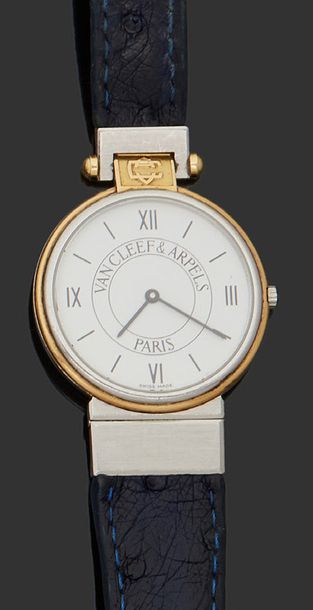 VAN CLEEF & ARPELS "La collection" vers 1990
Montre bracelet de femme en acier, boitier...