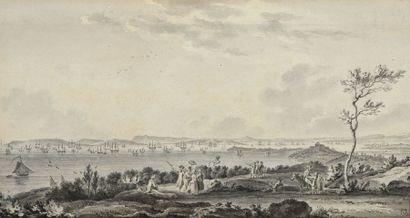Nicolas Marie OZANNE (Brest 1728 - Paris 1811) 
La rade de Toulon vue de la côte...