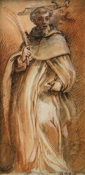 Giuseppe PASSERI (Rome 1654 - 1714) 
Saint Pierre de Vérone
Plume et encre brune,...