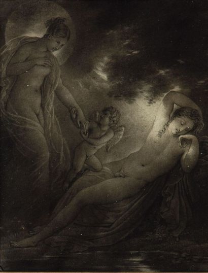 Anne-Louis GIRODET dit GIRODET-TRIOSON (Montargis 1767 - Paris 1824) 
Diane et Endymion
Crayon...