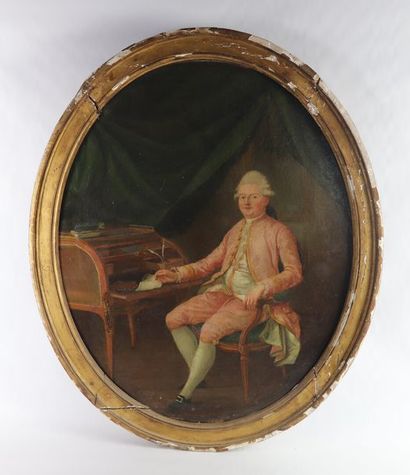 null Ecole française du XVIIIème siècle.

Portrait d'un aristocrate à son bureau.

Huile...