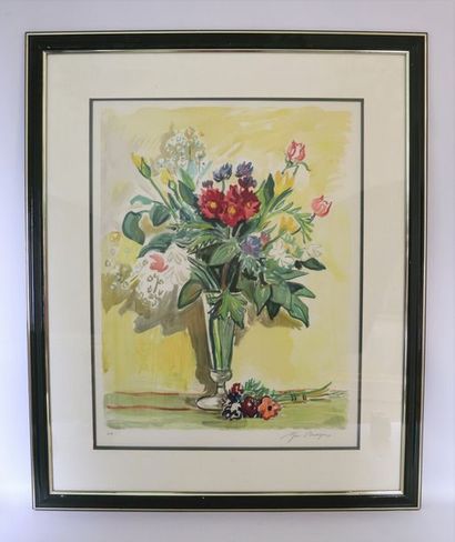 null Yves BRAYER (1907-1990).

Bouquet de fleurs.

Lithographie, signée et annotée...