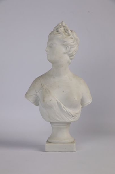 null D'après Jean-Antoine HOUDON (1741-1828).

Buste de Diane.

Biscuit, sur un support...