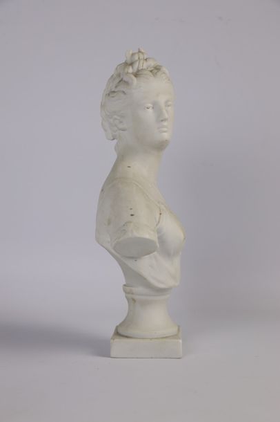 null D'après Jean-Antoine HOUDON (1741-1828).

Buste de Diane.

Biscuit, sur un support...