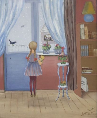 null Margaret Edmonds JENSEN (1899-1978).

Peintre américaine.

Petite fille et oiseaux...