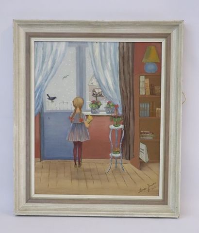 null Margaret Edmonds JENSEN (1899-1978).

Peintre américaine.

Petite fille et oiseaux...
