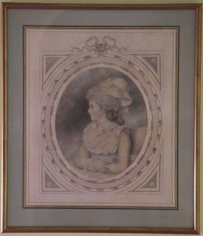 null Portrait d'une dame de qualité, de profil.

Gravure anglaise, début du XXème...