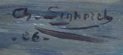 null Charles SIGNORET (1867-1932).

Marine au couchant.

Huile sur toile.

Signée...