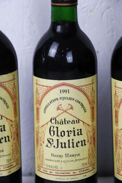 null CHATEAU GLORIA SAINT JULIEN.

Vintage: 1991.

3 bottles, one b.g.

Coming from...