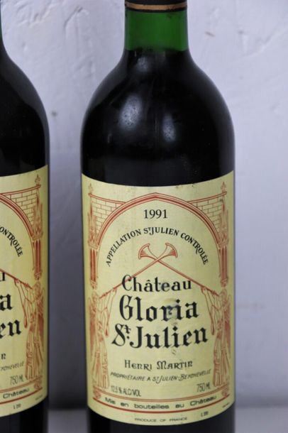 null CHATEAU GLORIA SAINT JULIEN.

Vintage: 1991.

3 bottles, one b.g.

Coming from...