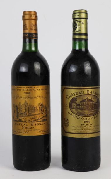 null CHATEAU BATAILLEY.

Millésime : 1985.

1 bouteille.

CHATEAU D'ISSAN.

Millésime...