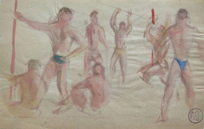 ALFRED GASPART (1900-1993) Alfred GASPART (1900-1993).

Les joueurs de volley-ball.

Aquarelle...