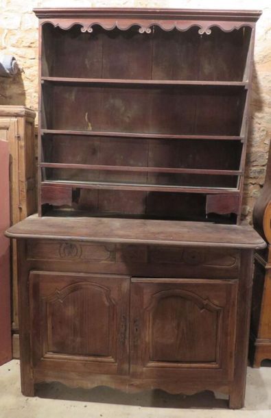 Moulded and carved oak sideboard, opening...