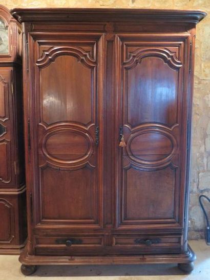 Moulded and carved wooden cabinet, opening...
