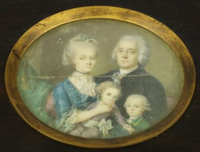 null Ecole française du XVIIIème siècle.

Portrait de famille.

Miniature sur ivoire.

H_5...