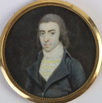 null French school of the end of the 18th century.

Portrait of a man with a frill.

Miniature...