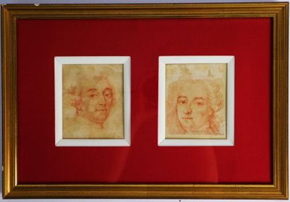 null French school of the 18th century.

Studies for two portraits.

Sanguine on...