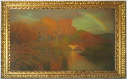 null Emile René MENARD (1861-1930).

The rainbow at the watering hole.

Pastel on...