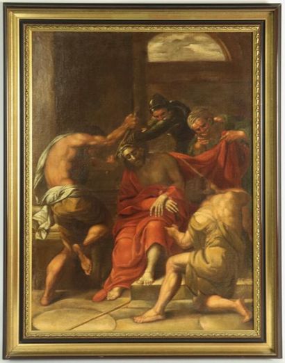 null Ecole italienne du XVIIème siècle.

Ecce homo.

Huile sur toile, 

H_65,5 cm...