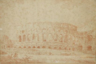 null Hubert ROBERT (1733-1808).

View of the Colosseum in Rome.

Blood retest.

H_31,8...