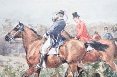 null Charles Olivier DE PENNE (1831-1897).

La société de chasse de Chantilly.

Aquarelle...