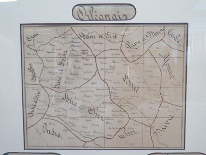 null Ecole française du XIXème siècle.

Plan de l'Orléanais, avec dans un même montage...