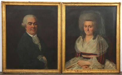 null French school of the 18th century, circa 1780.

Portraits of a couple.

Two...