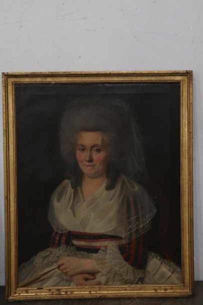 null Ecole française du XVIIIème siècle, vers 1780.

Portraits d'un couple.

Deux...
