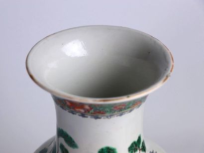 null CHINA, 19th century.

Baluster vase in porcelain and polychrome enamels decorated...