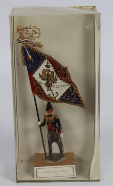 null CBG 1st Empire

3 showcase boxes with Flag of the Sailors of the Guard (1810),...