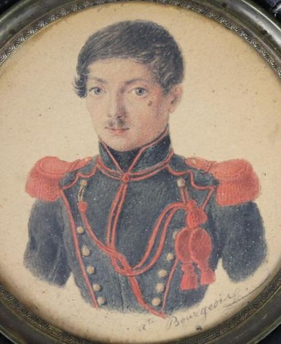 null Ecole française du XIXème siècle, A. BOURGEOIS.

Portrait d'un militaire, officier...