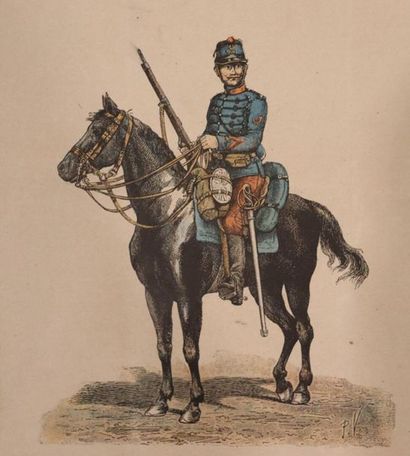 null Affiche de recrutement pour la cavalerie de l'armée française de 1908.

H_ 98,5cm...