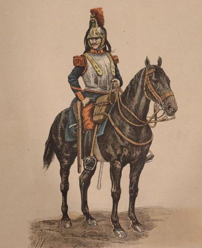 null Affiche de recrutement pour la cavalerie de l'armée française de 1908.

H_ 98,5cm...