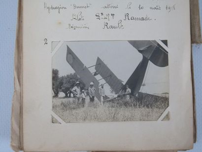 null Two albums of photographs circa 1915-1918, mainly depicting airmen and their...