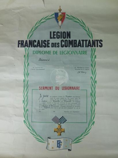 null Diploma of the French Legion of Fighters. Vichy period.

Pétain's profile

H_54...