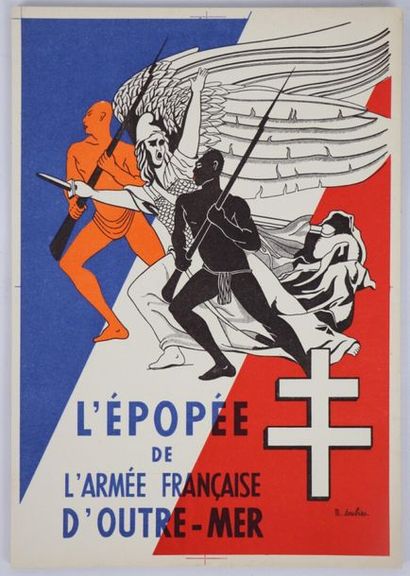 null SOUBIES. 

Dix affichettes de l'épopée de l'armée française d'Outre-Mer.

H_27.5...