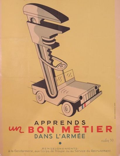 null Recruitment poster for the Army in the 1950s.

Signed Maky 1950, stamped on...