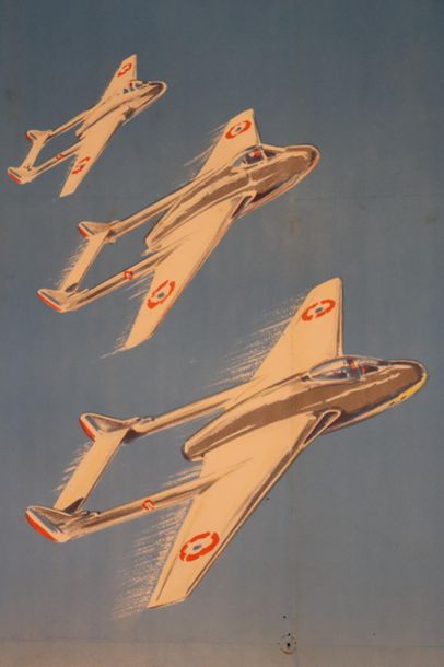 null Recruitment poster for the air force in the 1950s.

H_ 110 cm W_ 65cm, marked...